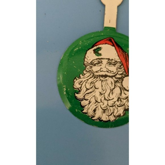 Vintage Santa Claus Tin Litho Pinback Button Metal Tab Xmas Christmas Ornament - Picture 5 of 7